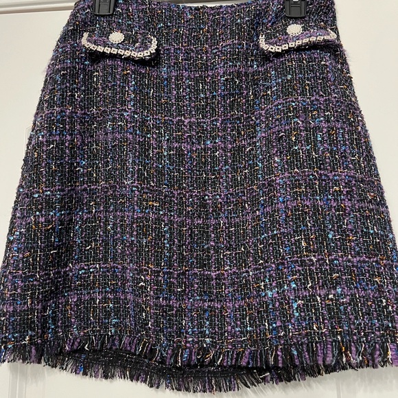 Multi-color, wool, polyester blend mini skirt - Picture 2 of 7